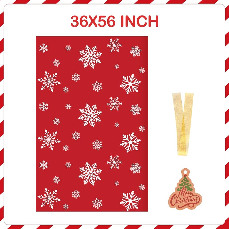 Sofier Large Christmas Gift Bags 36"x56" Holiday Gift Wrap Jumbo Christmas Bag for Gifts Giant Sacks for Presents Big Xmas Plastic Gifts Bags (Red Snowflake) - Image 3